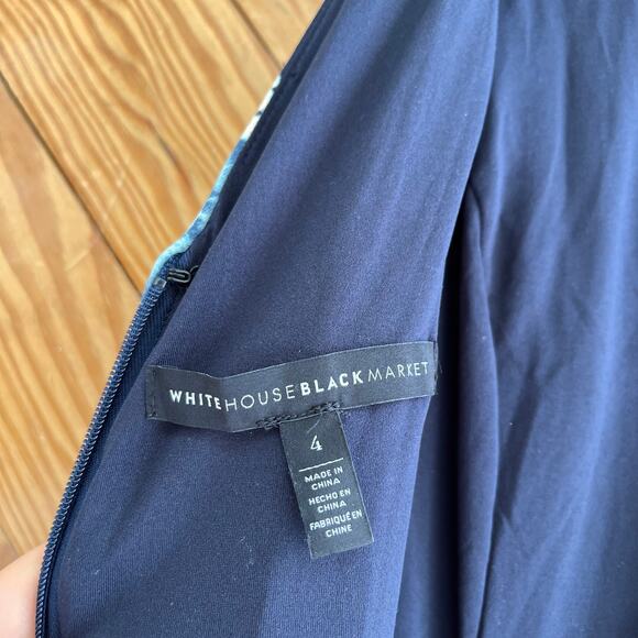 White House Black Market Floral Neoprene Scuba Fit and Flare Dress - Picture 5 of 5